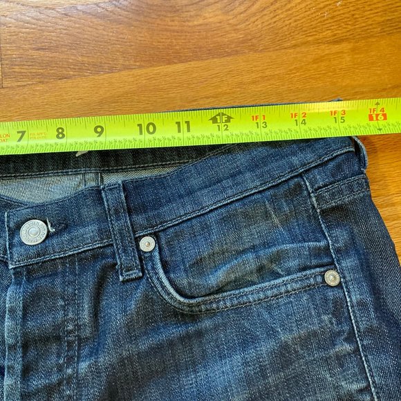 7 for All Mankind Men's 'Standard' Button-Fly Straight Jeans Med/dark, 29x 28" - Picture 11 of 14